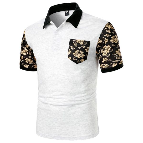 men's polos 2021 shirts spring and summer casual floral button pocket short-sleeved lapel shirt men clothing office, White;black
men's polos 2021 shirts spring and summer casual floral button pocket short-sleeved lapel shirt men clothing office, White;black