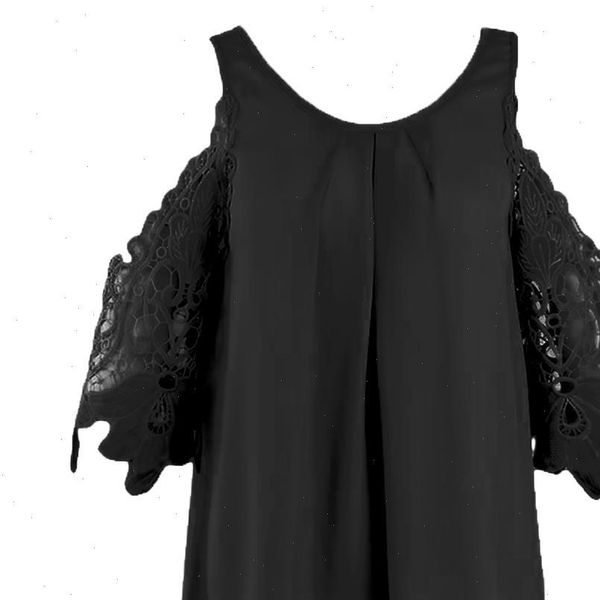 solid color women shirt cold shoulder o neck female tank hollow lacy sleeve pleat lady blouse top, White
solid color women shirt cold shoulder o neck female tank hollow lacy sleeve pleat lady blouse top, White