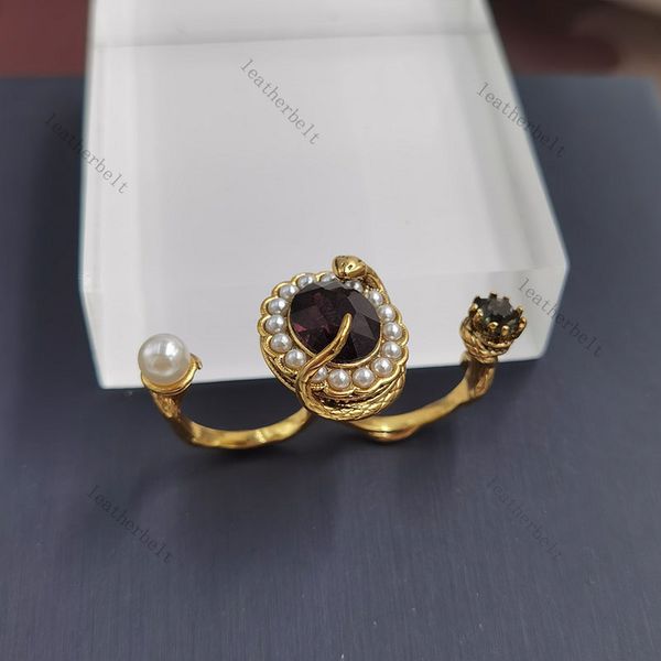 personalized design double ring purple diamond jewelry novelry snake pattern rings retro pearl party ring, Silver
personalized design double ring purple diamond jewelry novelry snake pattern rings retro pearl party ring, Silver