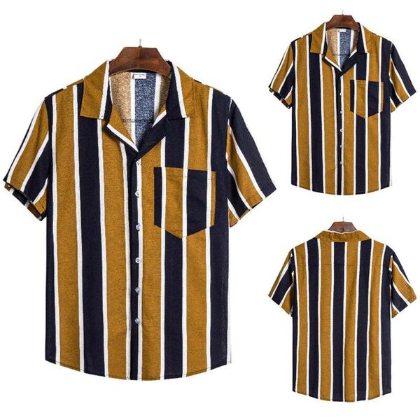 men's casual shirts for men short sleeve shirt and blouse turn down collar camisas para hombre striped mens clothing, White;black
men's casual shirts for men short sleeve shirt and blouse turn down collar camisas para hombre striped mens clothing, White;black