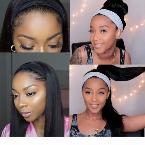 silky straight headband glueless wig human hair wigs remy brazilian full machine made wig for women, Black;brown
silky straight headband glueless wig human hair wigs remy brazilian full machine made wig for women, Black;brown