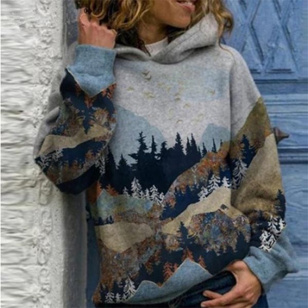 plus female size hoodies fashion mountain scenery printed long sleeve winter sweater warm with hood loose q8v6, Black
plus female size hoodies fashion mountain scenery printed long sleeve winter sweater warm with hood loose q8v6, Black