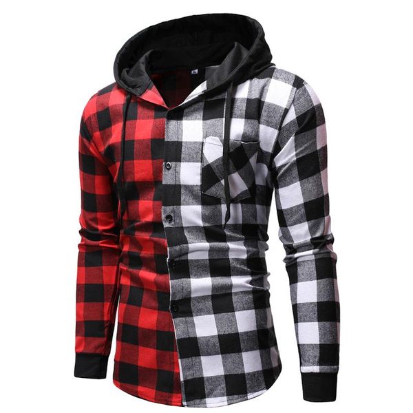 men's casual shirts 2022 style spring and autumn plaid shirt hooded matching color long sleeve, White;black
men's casual shirts 2022 style spring and autumn plaid shirt hooded matching color long sleeve, White;black