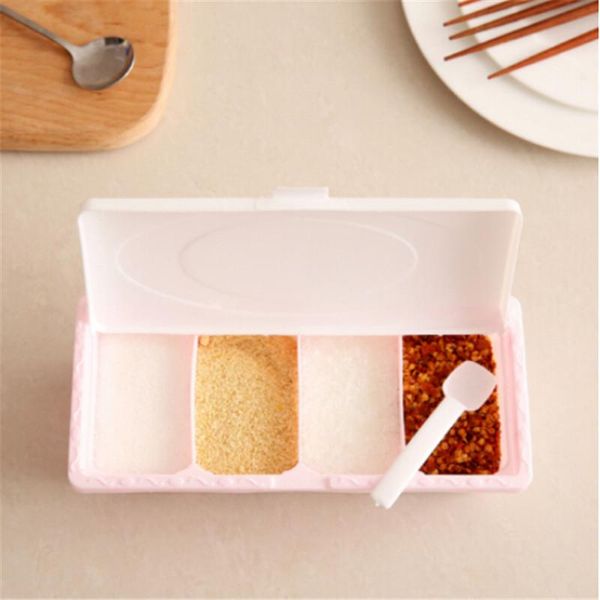 storage bottles & jars 1pc portable kitchen compartment container seasoning box condiments with spoon 4 spice jar
storage bottles & jars 1pc portable kitchen compartment container seasoning box condiments with spoon 4 spice jar