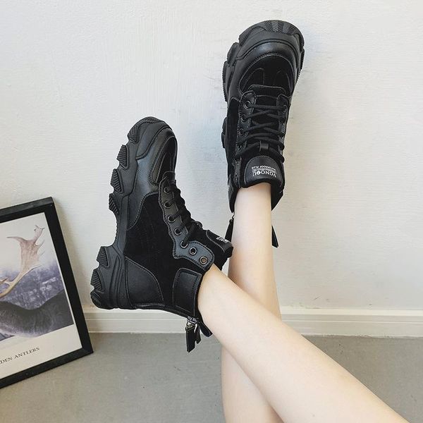 boots 2021 women's british style winter korean leather women short rear zipper plus velvet black platform shoes
boots 2021 women's british style winter korean leather women short rear zipper plus velvet black platform shoes