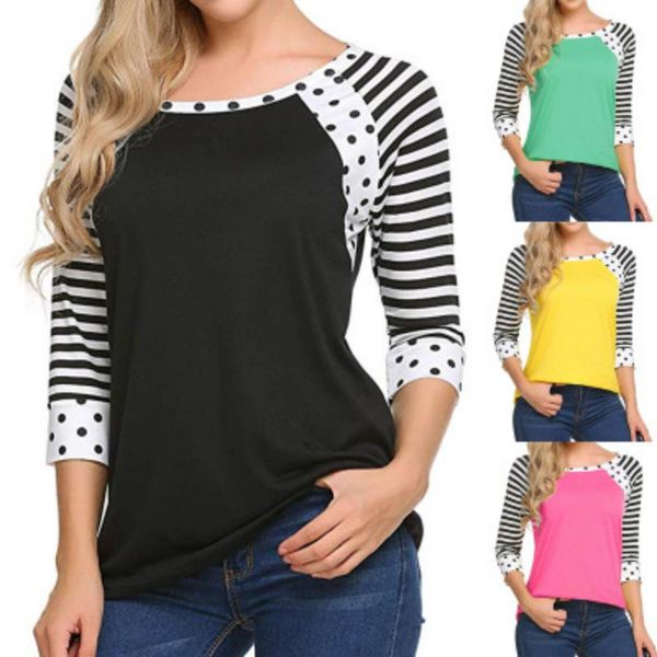 women's t-shirt fashion harajuku women shirts plus size office lady shirt 2021 autumn tshirt tee striped three quarter o-neck casual el, White
women's t-shirt fashion harajuku women shirts plus size office lady shirt 2021 autumn tshirt tee striped three quarter o-neck casual el, White