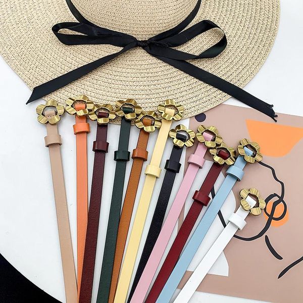belts fashion women belt solid color thin skinny leather waist golden flower buckle female dress jeans waistband strap girl, Black;brown
belts fashion women belt solid color thin skinny leather waist golden flower buckle female dress jeans waistband strap girl, Black;brown