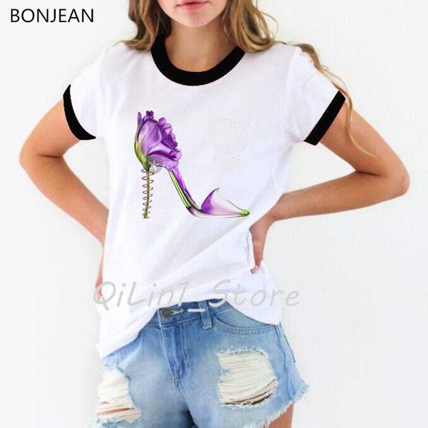 women's t-shirt creative flowers shoes printed t shirt women vogue funny tshirt tumblr tee femme streetwear female, White
women's t-shirt creative flowers shoes printed t shirt women vogue funny tshirt tumblr tee femme streetwear female, White