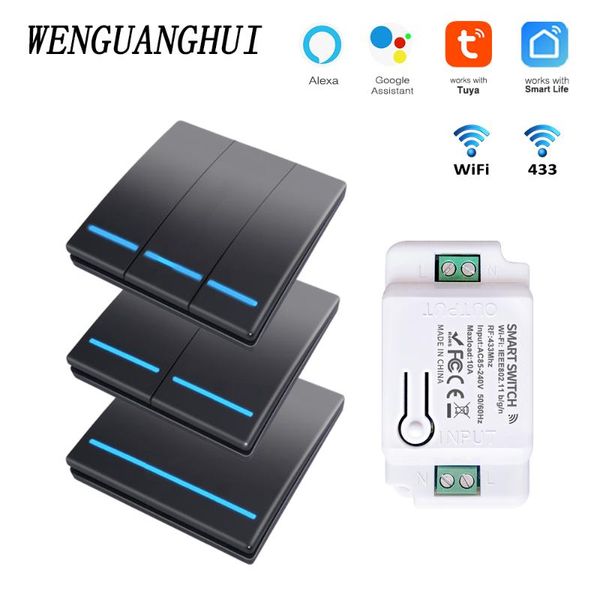smart home control tuya switch 1/2/3 gang wireless rf 433mhz push button panel,smart improvement timer module supports google alexa
smart home control tuya switch 1/2/3 gang wireless rf 433mhz push button panel,smart improvement timer module supports google alexa