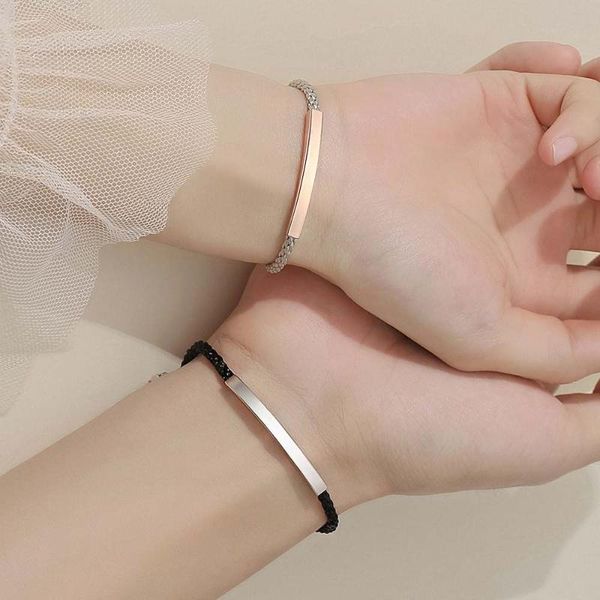 charm bracelets 1 pcs adjustable couple bracelet titanium steel personality metal bangles rope weaving student friends simple jewelry gift, Golden;silver
charm bracelets 1 pcs adjustable couple bracelet titanium steel personality metal bangles rope weaving student friends simple jewelry gift, Golden;silver