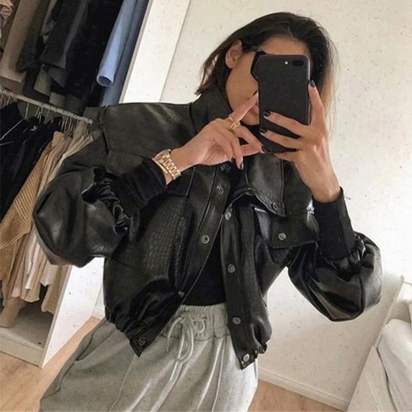 women's jackets autumn winter vintage women pu leather stand collar jacket y2k coats outerwear solid black brown single breasted
women's jackets autumn winter vintage women pu leather stand collar jacket y2k coats outerwear solid black brown single breasted