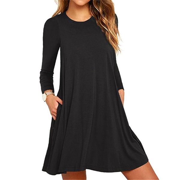 casual dresses 2021 autumn cotton dress women long sleeve o-neck black a-line pocket loose mini female clothing vestidos, Black;gray
casual dresses 2021 autumn cotton dress women long sleeve o-neck black a-line pocket loose mini female clothing vestidos, Black;gray