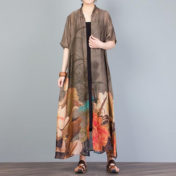 women's trench coats art show thin loose fashion collar printed temperament cardigan outside the coat wearing a short-sleeved dress, Tan;black
women's trench coats art show thin loose fashion collar printed temperament cardigan outside the coat wearing a short-sleeved dress, Tan;black