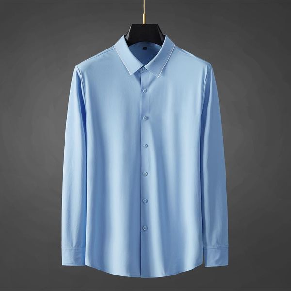 men's casual shirts minglu summer spring mens luxury long sleeve solid color dress fashion slim fit thin man 3xl, White;black
men's casual shirts minglu summer spring mens luxury long sleeve solid color dress fashion slim fit thin man 3xl, White;black