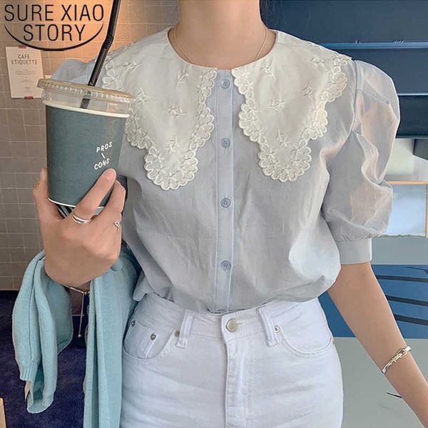 short sleeve summer blouse sweet peter pan collar shirts women single breasted fashion loose blue shirt female clothing 13846 210527, White
short sleeve summer blouse sweet peter pan collar shirts women single breasted fashion loose blue shirt female clothing 13846 210527, White