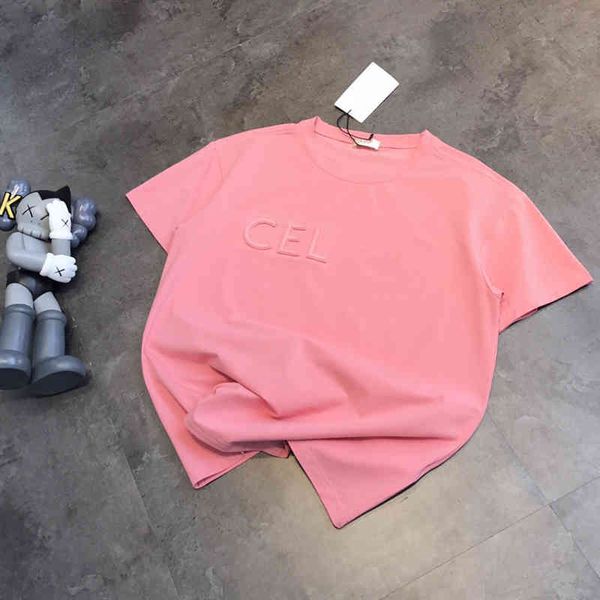 2022 factory wholesale new steel lettered three dimensional printing short sleeve pink t-shirt women's fashion round neck casual loose, White
2022 factory wholesale new steel lettered three dimensional printing short sleeve pink t-shirt women's fashion round neck casual loose, White