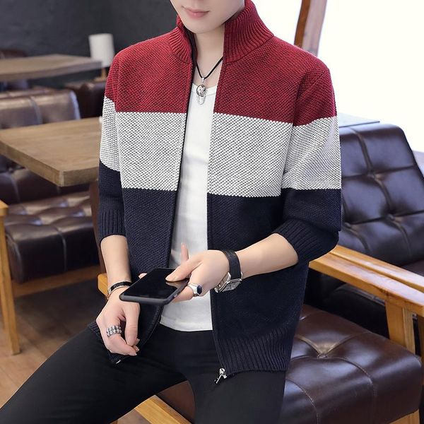 men's sweaters cardigan thicken plus fleece stand collar zipper sweater fall winter turtleneck, White;black
men's sweaters cardigan thicken plus fleece stand collar zipper sweater fall winter turtleneck, White;black