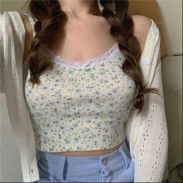 fashion spaghetti straps women camis streetwear slim womens crop sleeveless blue green floral print female tank top, White
fashion spaghetti straps women camis streetwear slim womens crop sleeveless blue green floral print female tank top, White