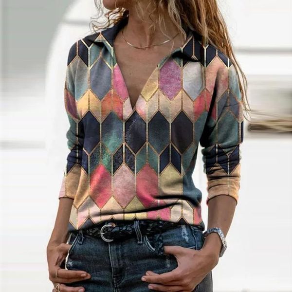 women's blouses & shirts sweatshirt 2021 fashion autumn ladies blouse retro printing long-sleeve shirt elegant v neck women, White
women's blouses & shirts sweatshirt 2021 fashion autumn ladies blouse retro printing long-sleeve shirt elegant v neck women, White