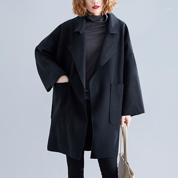 fashion large size loose woolen coat long jacket 2019 new autumn casual coat female overcoat trench women an4301, Black
fashion large size loose woolen coat long jacket 2019 new autumn casual coat female overcoat trench women an4301, Black