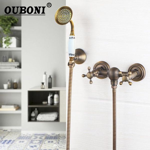 ouboni antique brass wall mounted hand held bathroom bath shower head kit shower faucet sets antique brass mixer tap
ouboni antique brass wall mounted hand held bathroom bath shower head kit shower faucet sets antique brass mixer tap