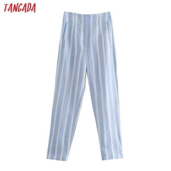 women's pants & capris tangada women blue striped print high waist trousers vintage style lady pantalon 4n27, Black;white
women's pants & capris tangada women blue striped print high waist trousers vintage style lady pantalon 4n27, Black;white