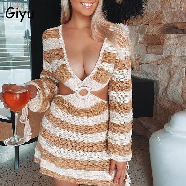 casual dresses giyu knitted sweater dress women 2021 fashion backless lace up vestidos deep v neck hollow out robe wrap club mini, Black;gray
casual dresses giyu knitted sweater dress women 2021 fashion backless lace up vestidos deep v neck hollow out robe wrap club mini, Black;gray