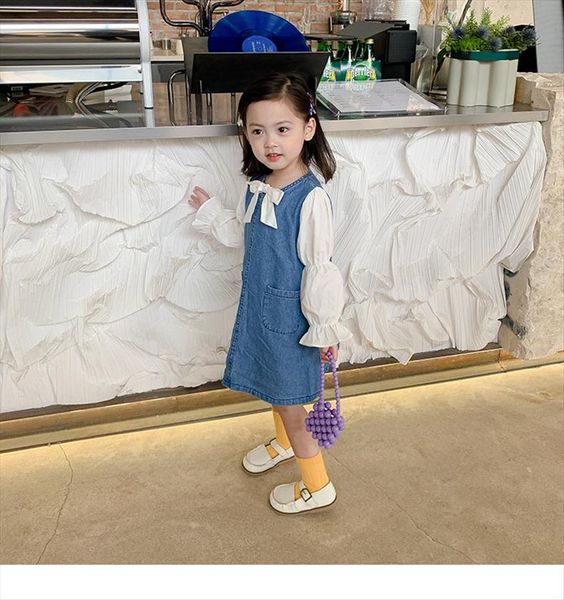 mila chou spring girls girl dress denim splicing lantern sleeve shirt kid children bowknot jeans strap 2 8y, Red;yellow
mila chou spring girls girl dress denim splicing lantern sleeve shirt kid children bowknot jeans strap 2 8y, Red;yellow