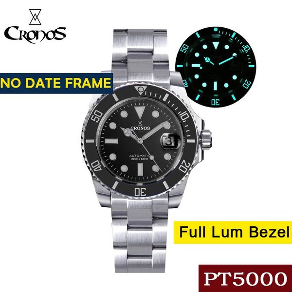 wristwatches cronos mechanical watch automatic sw200/pt5000 movement sapphire crystal 316l steel luxury sports watches diving 200m, Slivery;brown
wristwatches cronos mechanical watch automatic sw200/pt5000 movement sapphire crystal 316l steel luxury sports watches diving 200m, Slivery;brown