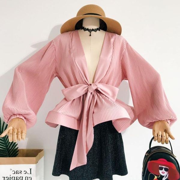 women's blouses & shirts elegant long puff sleeve blouse deep v neck holiday belt sashes women office work high waist boho self tie ol, White
women's blouses & shirts elegant long puff sleeve blouse deep v neck holiday belt sashes women office work high waist boho self tie ol, White