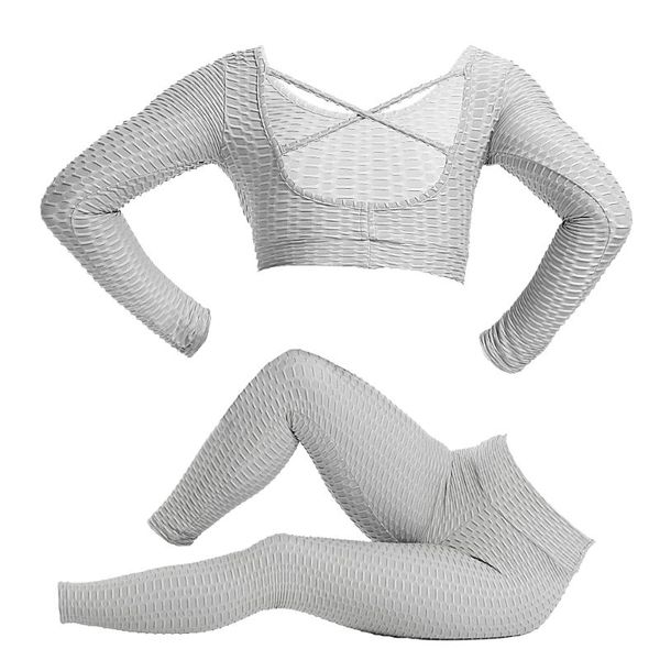 yoga outfit women textured set workout sportswear gym clothing fitness long sleeve crop high waist leggings sports bra suits
yoga outfit women textured set workout sportswear gym clothing fitness long sleeve crop high waist leggings sports bra suits