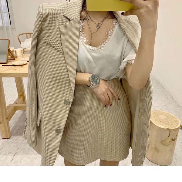 women spring korean fashion suit office lady blazer&skirts sets high waist skirt two-piece single breasted outwears, Black;brown
women spring korean fashion suit office lady blazer&skirts sets high waist skirt two-piece single breasted outwears, Black;brown