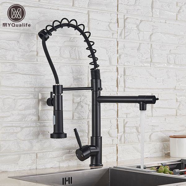 matte black finish dual spout kitchen sink faucet deck mount spring kitchen mixer tap kitchen and cold water tap
matte black finish dual spout kitchen sink faucet deck mount spring kitchen mixer tap kitchen and cold water tap