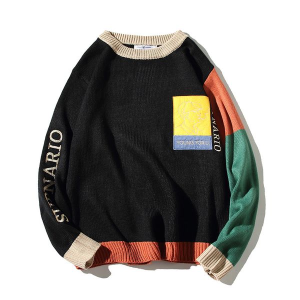 2021 new streetwear mens color block knitted jumper sweaters smoking print crewneck pullover sweater harajuku cgeq, White;black
2021 new streetwear mens color block knitted jumper sweaters smoking print crewneck pullover sweater harajuku cgeq, White;black