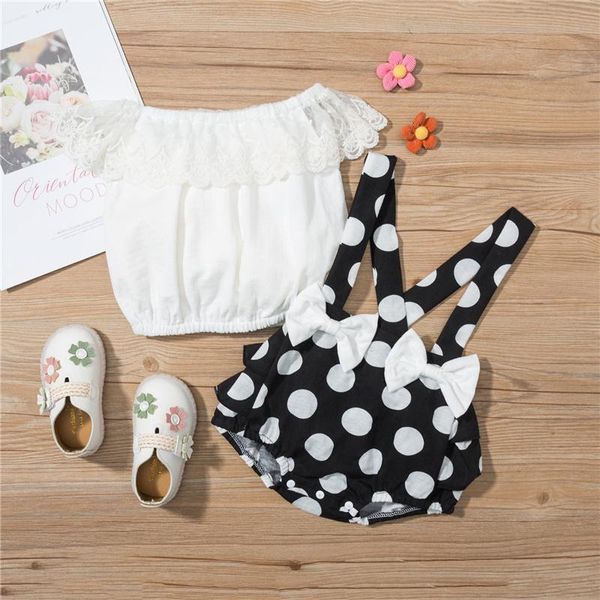 clothing sets 2 piece baby summer outfit set solid color lace off-shoulder elastic blouse + polka dot bib shorts for toddler girls 6-24 mont, White
clothing sets 2 piece baby summer outfit set solid color lace off-shoulder elastic blouse + polka dot bib shorts for toddler girls 6-24 mont, White