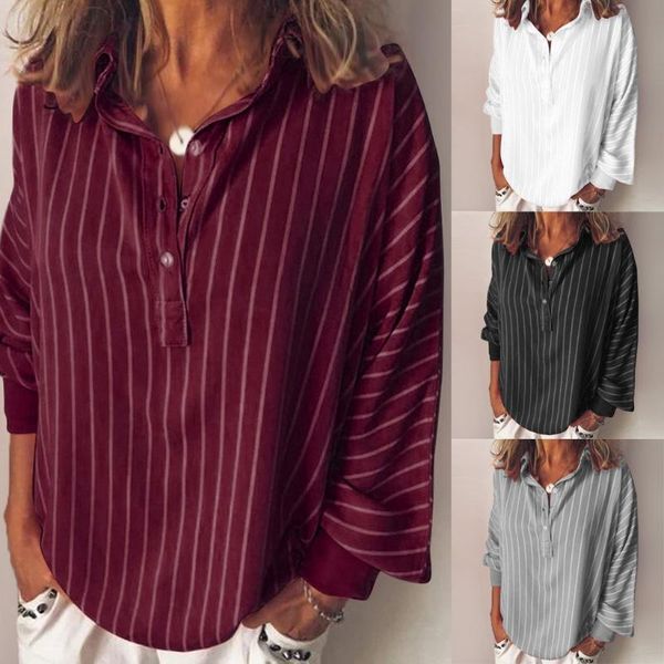 women's blouses & shirts fashion woman loose casual striped button lapel long sleeve shirt lady blouse blusas camisa #45, White
women's blouses & shirts fashion woman loose casual striped button lapel long sleeve shirt lady blouse blusas camisa #45, White