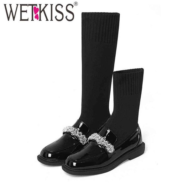 wetkiss stretch ankle boot sock boots y heels shoes square toe patent leather short elastic booties 210630, Black
wetkiss stretch ankle boot sock boots y heels shoes square toe patent leather short elastic booties 210630, Black