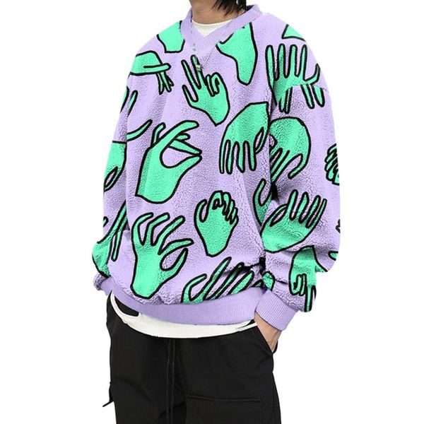 men's hoodies & sweatshirts 2021 winter plus size loose gesture print sherpa pullover men hoodie preppy sporty long sleeve o-neck overs, Black
men's hoodies & sweatshirts 2021 winter plus size loose gesture print sherpa pullover men hoodie preppy sporty long sleeve o-neck overs, Black