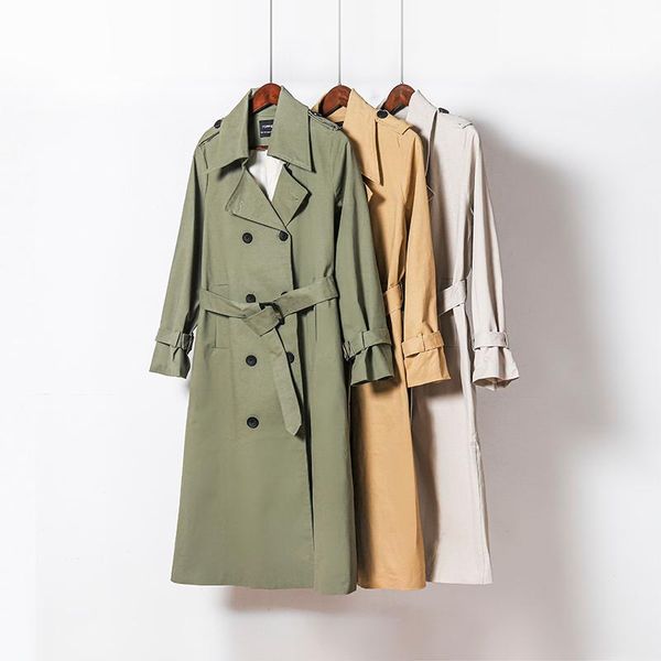 women's trench coats sheinwall 2021 spring long coat women double breasted slim female outwear fashion windbreaker, Tan;black
women's trench coats sheinwall 2021 spring long coat women double breasted slim female outwear fashion windbreaker, Tan;black