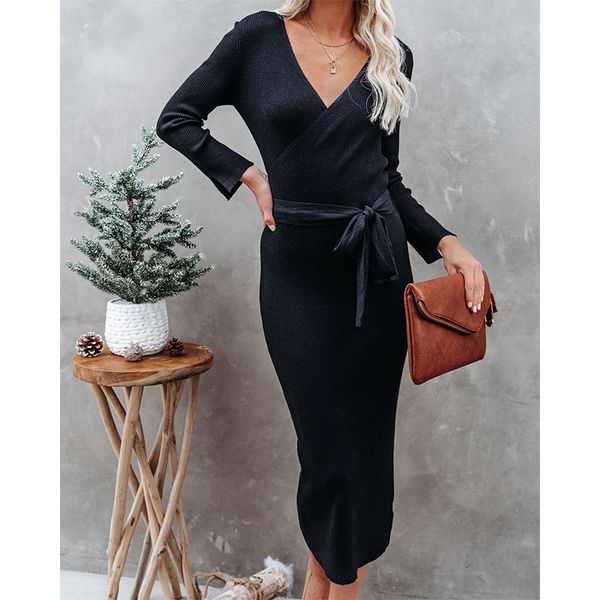 elegant fashion women long sleeve deep v neck sashes ladies dress winter bodycon slim midi pencil dresses black dress, Black;gray
elegant fashion women long sleeve deep v neck sashes ladies dress winter bodycon slim midi pencil dresses black dress, Black;gray