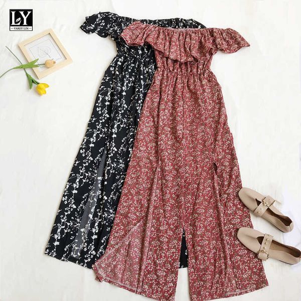 ly varey lin summer women strap long pants jumpsuits loose beach floral ruffles bohemian wide leg rompers 210526, Black;white
ly varey lin summer women strap long pants jumpsuits loose beach floral ruffles bohemian wide leg rompers 210526, Black;white