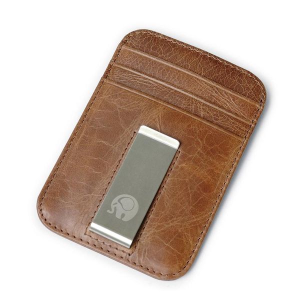 card holders vintage men genuine leather money clip front pocket clamp for holder removable wallet with id case, Brown;gray
card holders vintage men genuine leather money clip front pocket clamp for holder removable wallet with id case, Brown;gray