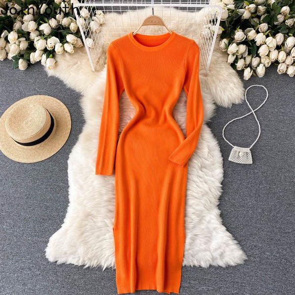 casual dresses joinyouth long sleeve knitted maxi for women korean solid color slim fit robe o-neck split bodycon vestidos de mujer, Black;gray
casual dresses joinyouth long sleeve knitted maxi for women korean solid color slim fit robe o-neck split bodycon vestidos de mujer, Black;gray