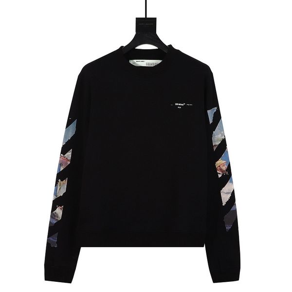 hoodiesspring and summer new high version men's pure cotton ow tide brand monet oil painting arrow round neck pullover, Black
hoodiesspring and summer new high version men's pure cotton ow tide brand monet oil painting arrow round neck pullover, Black