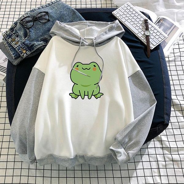 women's hoodies & sweatshirts frog print cute women's long sleeve stitching autumn korean kpop hooded sweatshirt conjunto female f, Black
women's hoodies & sweatshirts frog print cute women's long sleeve stitching autumn korean kpop hooded sweatshirt conjunto female f, Black
