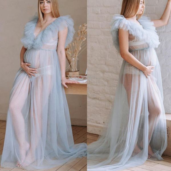 women's pajamas illusion tulle ruffles bridal robe wedding scarf sleepwear perspective sheer maxi pgraphy maternity dress, Black;red
women's pajamas illusion tulle ruffles bridal robe wedding scarf sleepwear perspective sheer maxi pgraphy maternity dress, Black;red