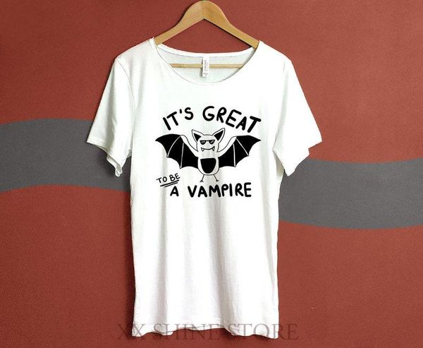 men's t-shirts vampire t shirt t-shirt handprinted white tee s m magic funny quote its great to be a tshirt, White;black
men's t-shirts vampire t shirt t-shirt handprinted white tee s m magic funny quote its great to be a tshirt, White;black