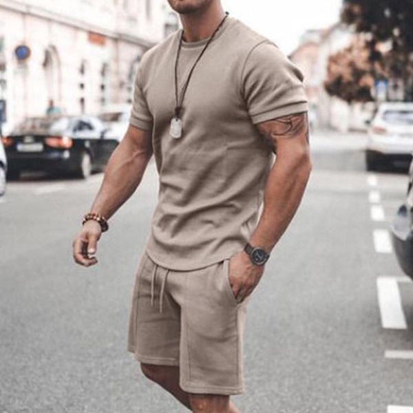 men's tracksuits solid casual tracksuit set 2 pieces jogging sportswear short sleeve t-shirts+beach shorts fashion summer brand clothin, Gray
men's tracksuits solid casual tracksuit set 2 pieces jogging sportswear short sleeve t-shirts+beach shorts fashion summer brand clothin, Gray
