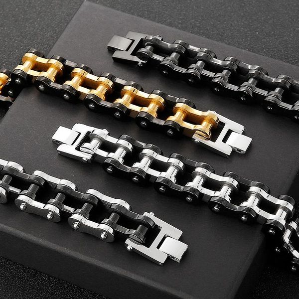 link, chain masculine mens bike motorcycle bracelet man heavy two-tone 316l stainless steel 20mm wide 8.67" 9.25" friendship jewel, Black
link, chain masculine mens bike motorcycle bracelet man heavy two-tone 316l stainless steel 20mm wide 8.67" 9.25" friendship jewel, Black