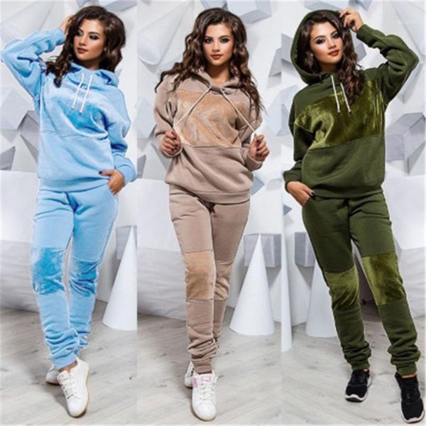 women's two piece pants fashion casual wear women tracksuit hooded streetwear plus size set autumn winter jogging loose female suits, White
women's two piece pants fashion casual wear women tracksuit hooded streetwear plus size set autumn winter jogging loose female suits, White